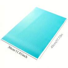 Non-Slip Silicone Refrigerator Mat (Non-Food Contact Surface) - Compatible With Heavy-Duty Cooling Systems (No Residue/Easy To Clean) - Space-Saving Refrigerator Shelves, Drawers, And Cabinet Liners - Durable Multi-Functional Home Appliance Accessories - Light Blue * 4 Sheets - View 4
