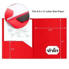 6-Pack Plastic Folders With Pockets, Poly Folder With 2 Pockets, Assorted Folders Hold US Letter Size Paper For Schoolsss/Office/Home - 什錦顏色 - 查看 4