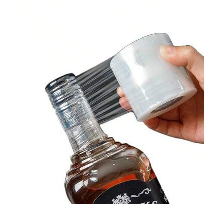 4 Rolls Stretch Wrap Film, Non-Heat Shrink Packaging Film, Easy To Seal Bottles, Jars And Other Packaging Materials