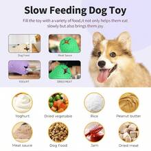 Treat Dispensing Chew Rubber Natural Fiber Interactive Fun Puzzle Toys Small Medium Dogs Puppy Slow Feeder Toys Teething Traning Playing Green - màu xanh lá - Xem 6