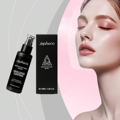 100ml Spray fijador transparente, maquillaje de larga duración de 24 horas, sensación de maquillaje ligero, resistente al agua, resistente al sudor, refrescante, sin apelmazamiento, adecuado para el uso diario