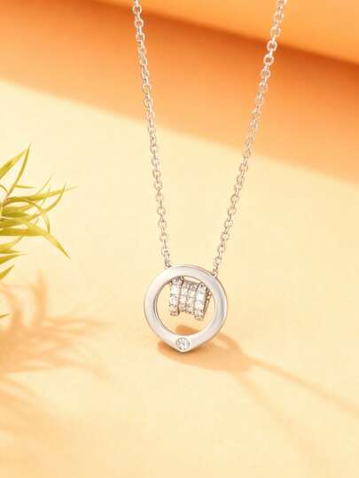 1pc Minimalist Versatile Cubic Zirconia Decor Ring / Waist Chain Necklace, Elegant Everyday Wear, Suitable For Valentine's Day, Holiday Matching, Birthday Gift For Kids, Best Friends, Family