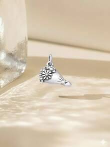 1pc STYLEVER Silver Mischievous Ghost Pendant, Halloween Costume Pendant, Cake Pendant, Handmade Clip-On Pendant For Necklace Or Bracelet, DIY Charm Pendant, Unique Classic Style DIY Pendant, Suitable For Daily, Party And Banquet Decoration - Silver - View 4