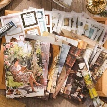 人物阅读贴纸书，20张剪贴簿纸，25张预裁切和纸贴纸和5张纸质贴纸，适用于日记、剪贴簿、子弹笔记、计划本、日记本，剪贴簿用品套装，成人手工艺术 - R - 查看 3