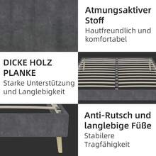 Modern Minimalist Bed Frame, 140 X 200 Cm, Grey, Upholstered In Dutch Velvet, Low Slatted Base, Contemporary Style Bedroom Furniture. Gas Spring, Headboard And Mattress Not Included.