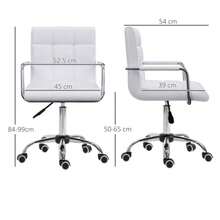Sedia da ufficio HOMCOM, regolabile in altezza da 84 a 99 cm, ergonomica e girevole, ideale per l'ufficio e il lavoro da casa, in poliuretano bianco | Aosom.de - Bianco - Visualizzare 3