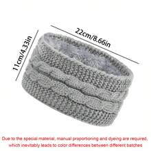 1pc Ribbed Wool Knit Headband, Solid Color Elastic Ear Warmer Headband With Classic Bow, Women Daily Use, Autumn/Winter