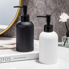 1pc Resin Soap Dispenser, Bathroom Shower Gel Refill Bottle, High-Quality Lotion Replacement Bottle, 11.84 Fl Oz (350ml) Capacity, Reusable, One-Touch Design, Hand Wash Liquid Dispenser, Bathroom Accessory - Multicolor - View 2