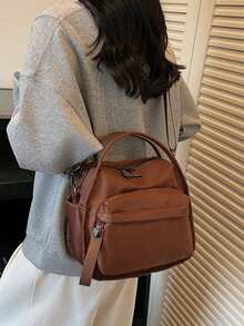 2026新款时尚百搭牛津布女士斜挎包、单肩手提包、轻便休闲托特包、大容量工作包 - 彩色 - 查看 4