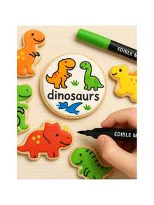 9-Color Food Coloring Pens, Double-Ended Design With Thick And Thin Tips, Suitable For Cookie Decorating, Fondant, Icing, Painting, Baking, And More - Multicolor - View 6