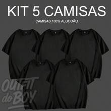 Set Of 5 Plain Basic Comfortable T-Shirts For Everyday Wear, Various Colors, Versatile, 100% Cotton 30.1 Streetwear!! Men's Basic Premium Casual Spring Summer - Negro - Ver 1