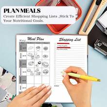 Travelers Notebook Inserts With PVC Sleeve Holder,Meal Plan Refills, Standard Regular TN Journal Notebook For Journals,Dis,Planners,30 Sheets,8.25\ X 4.25\,Blue Cat - BlueCatPVC套套式餐點計畫筆記本 - 查看 5