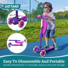 Gotrax KS2 Patinete para niños con Asiento extraíble y Altura Ajustable Scooters Plegables para niños con luz de 3 Ruedas para niñas y niños a Partir de 3 años - 223249659 - Ver 5