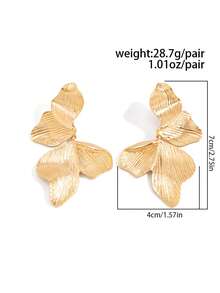 2pcs/Set Bohemian Geometric Irregular Petal Earrings, Elegant Luxury Daily Casual Wear, Party, Wedding, Holiday, Women's Birthday Festival Versatile Charm Jewelry Gift - Earring - View 6