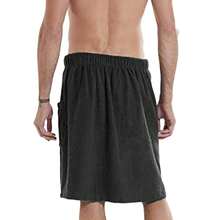 1pc Black Hook And Loop Adjustable Pocket Towel Skirt - Black - View 3