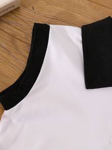 Girls' Casual Cute Rainbow & Ditsy Floral Polo Collar Vest, New Spring/Summer Style Girls' Camisole - White - View 7