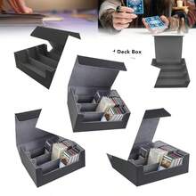 sdeCaja de Almacenamiento de Cuero de PU Estuche de 3 Filas con Cierre Magnetico Capacidad para 1800+ Cartaskiu - Carcasanegraconforrogris - Ver 1