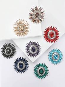 Luxury Crystal Glass Flower Brooches - Rhinestone Pins For Women Casual Party Jewelry Accessories / Friends Gifts Badges Decoration - Crystal Glass Flower - View 13