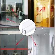 Tira de sellado para cancel de bao puerta de vidrio cristal anti fugas anti derrames barrera de agua para ducha 2 piezas de 50 cms de largo c/u (6 milmetros) - 6 milímetros - Ver 6