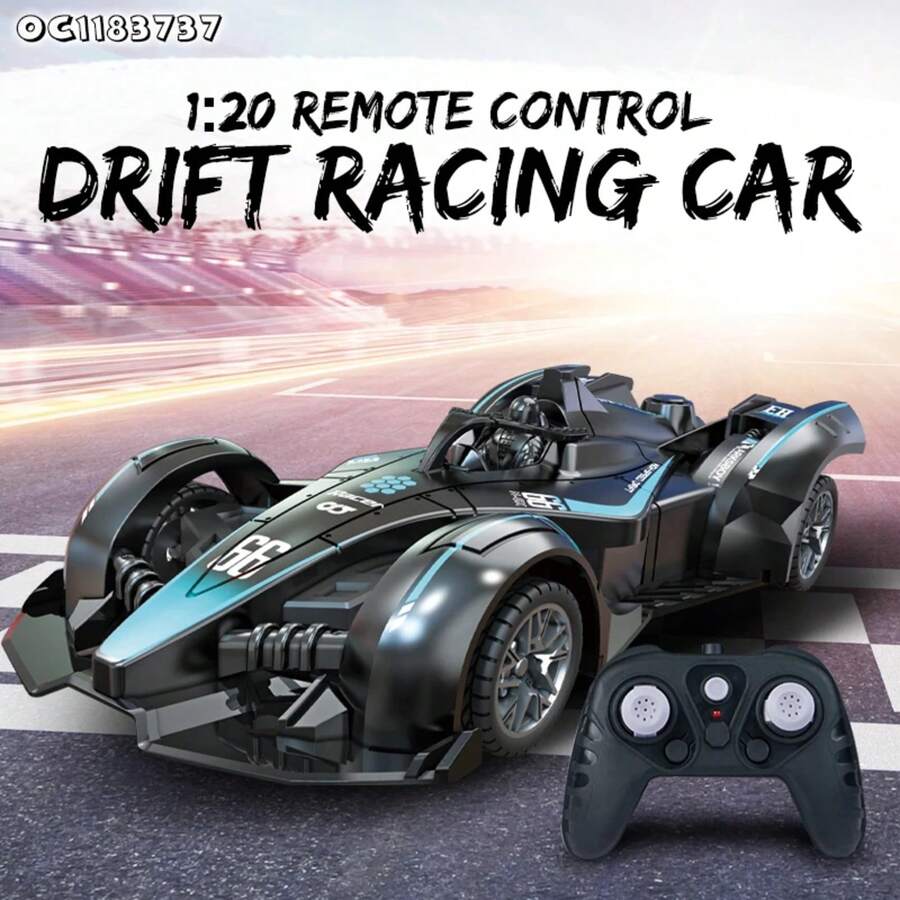 Modelo de Simulación Control Remoto 2.4GHz Coche de Juguete de Carreras Drift Stunt - Negro - Ver 1