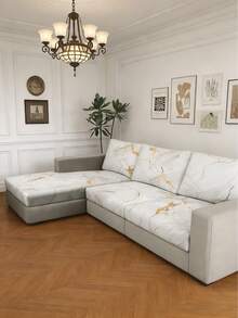 1 pieza Funda de cojín de asiento de sofá con estampado digital de líneas geométricas, de alta elasticidad, a prueba de polvo, resistente a los arañazos y lavable, diseño minimalista moderno para sala de estar y dormitorio, para todo el año - Multicolor - Ver 6