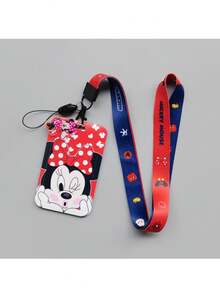 4pcs Disney Cartoon Student Campus Meal Card Holder, Mickey Mouse Lanyard ID Card Case, Badge Holder, Subway/Bus Pass Holder, Campus Card Holder, Kindergarten Card Holder, 1pc Lanyard + Clip, Card Holder Set + Lanyard "Campus...Frame" - Multicolor - View 6