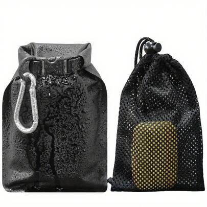 2 Piezas Estuche Impermeable para Jabón - Bolsa de Viaje de Secado Rápido con Cierre de Cremallera , Plástico Duradero para Exteriores y Camping, Mantiene el Jabón Seco y Evita Fugas, Bolsa de Artículos de Tocador Portátil, Artículos Esenciales de Camping, Diseño Elegante, Diseño a Prueba de Fugas