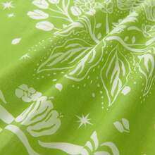 Pañuelo de algodón con estampado de flores de 22"x22" para múltiples usos, como diadema - Mariposa verde - Ver 5