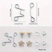 4件装锌合金心形可调节牛仔裤腰带 - 优雅简约金属牛仔裤纽扣，适用于女士裤子，腰部调节器，无需缝纫即可快速贴合，适合女性全年日常穿着 - 彩色 - 查看 7