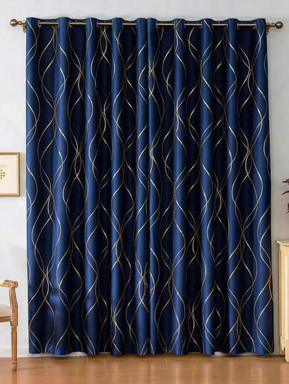 1 pièce Rideau de luxe à œillets métalliques doux et haute précision à double face, texture dorée élégante scintillante pour chambre à coucher, salon, balcon, style décoratif de palais