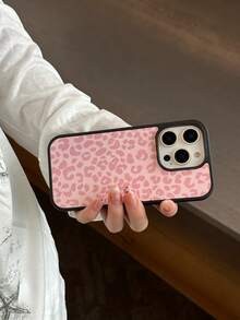 极简豹纹手机壳，兼容 16、15、14、13 - 粉色 - 查看 2