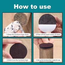 New Furnigear 2x2inch Round Felt Furniture Pads, 18Pcs Self-Adhesive Floor Tectors For Chair Legs, Hardwood Floors - Cuttable, Anti-Scratch, Brown - 2*2inch - View 3