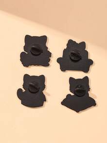 1枚可爱猫咪图案金属珐琅胸针 - 男女日常佩戴新奇胸针（枕头/花朵/盒子/沙发款式），柔软可爱的图案时尚配饰，可装饰外套，是送给爱猫人士的理想礼物