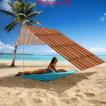 1pc 2D Digital Print Sun Shade Cloth, 5 Different Styles Of Faux Wood Grain & Stone Patterns, Features Include Printed Pattern, Wind Resistant, Detachable, Lightweight, Semi-Shading, Dust-Proof, And Wear-Resistant. - Multicolor - View 22