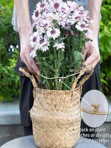 Durable Monstera Deliciosa Plant Support Cage - Unique Design Suitable For Climbing Plants, Includes Monstera Clip Set, Ideal For Promoting Healthy Plant Growth; Durable Monstera Plant Trellis & Support System - Metal Climbing Plant Trainer With Bamboo Clip Set, Ideal Choice For Healthy Plant Growth, And Decorative Garden Support; Plant Support Structure | Climbing Plant Support | Metal Trellis | Christmas Decor - Gold - View 6