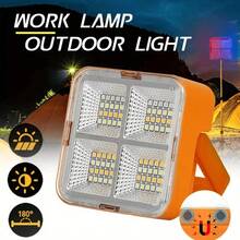 1pc Outdoor Solar Powered Lamp, Portable Camping Lantern With Built-In 2pcs 18650 1200mAh Rechargeable Batteries, Solar Panel Charging Zero Power Consumption Emergency Light, Solar LED Camping Light, Tent Light, Emergency Light, Searchlight - Magnetic Multi-Function, IP66 Waterproof, Suitable For Power Outage, Outdoor, Home Travel, Camping, Fishing And Night Market Lighting - Christmas Gift, Christmas Eve, Christmas Decoration - trái cam - Xem 2