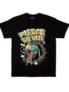 Dino Rock Graphic Tee, T-Rex Music Lover Uni T-Shirt, Vintage Style S-5XL - 款式8 - 查看 1