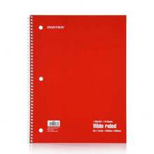 Spiral Notebooks - 1 Subject, 70 Sheets, WIDE Ruled, 8in X 10in, Bulk Pack, Primary Color Covers, Set Of 6 - For Schoolsss, Office, Business, Professional (04656) - Solid-wideRuled - View 7