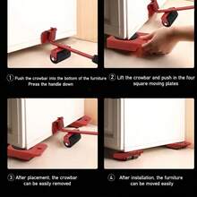 5 PCS Heavy Duty Furniture Shifter Lifter Set Wheel Moving Removal Slider Moving - Red - View 11