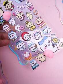 可爱贴纸，创意高档Usaqi Xiaoba DIY手册装饰贴纸，卡通贴纸，水杯装饰贴纸，儿童贴纸，礼物装饰贴纸（部分款式可能存在色差，随机发货） - 彩色 - 查看 4