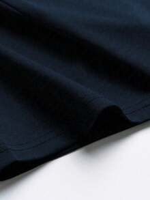 Set de 2 piezas de camiseta de manga corta y pantalones con diseño geométrico minimalista y triangular para hombre, adecuado para la calle, actividades al aire uso diario - Negro - Ver 5