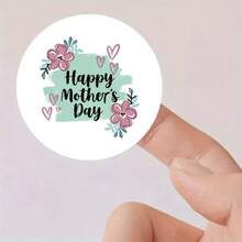96pcs Round Stickers With Green Background And Pink Floral Design, For "Happy Mother's Day", Suitable For Cards, Gift Boxes, Gift Tags, Envelopes, Etc., Perfect Gift For Mom, 1.8 Inch Stickers - Multicolor - View 1