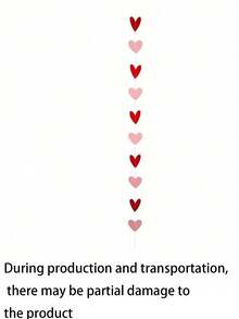 红色和粉色心形花环 - 婚礼装饰、悬挂式心形装饰、婚礼横幅、情人节悬挂花环、情人节装饰、大型心形情人节装饰 - 彩色 - 查看 7