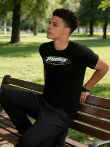 Puma Men's Short-Sleeve Simple Half-Sleeve SWxP Graphic Tee Casual Sports Top Loose T-Shirt 627011-01 - Black - View 2