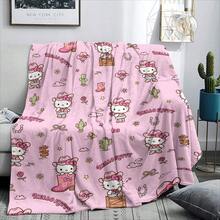 1pc Sanrio Cartoon Cute Hello Kitty Pattern Nap Blanket, Soft & Warm Blanket For Leisure, Camping, Travel, Versatile Use In Office, Living Room, Bedroom - Multicolor - View 7