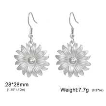 1对时尚女士不锈钢向日葵吊坠耳环，复古耳环，向阳而生，送朋友的礼物 - 時尚系列 - 查看 11