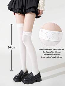 1-2 Pairs Over-The-Knee Socks For Women, Thigh High Socks With Silicone Non-Slip Grip, Comfortable Knee High Socks For Spring, Autumn, Winter - Multicolor - View 12