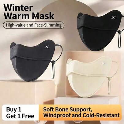 Máscara facial unisex de invierno, gafas de esquí a prueba de viento y polvo, cálidas y lavables, de moda, adecuadas para ciclismo, motociclismo y esquí, con protección UV