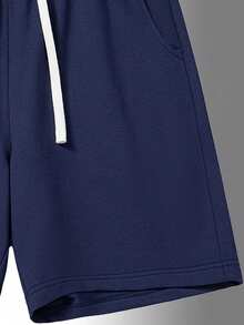 3pcs/Set Unisex Solid Color Knit Loose Casual Shorts, Spring/Summer - Multicolor - View 8