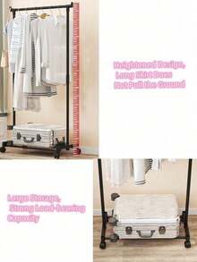 1 pieza Perchero multifuncional, percha portátil para exhibir prendas de vestir, decoración del hogar para dormitorio, percha de lavandería para balcón (barra doble XL) - Multicolor - Ver 8